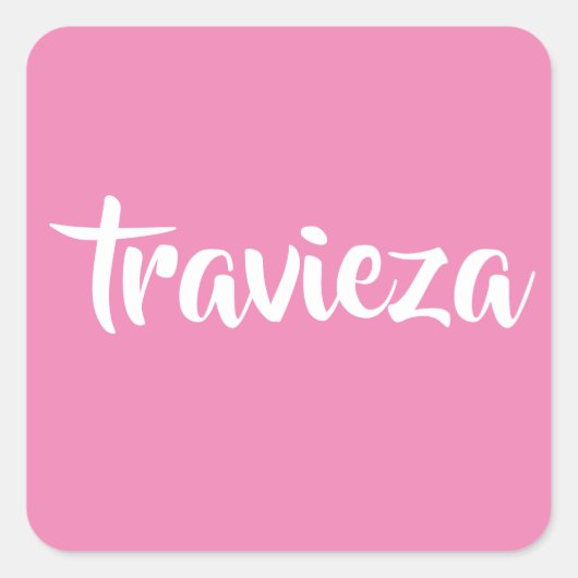 travieza-sleutelhanger vierkante sticker (Voorkant)