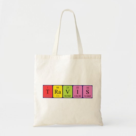 Travis periodieke lijstnaam canvas tas (Voorkant)