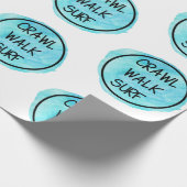 Trawl Walk Surf blauw patroon Cadeaupapier (Hoek)