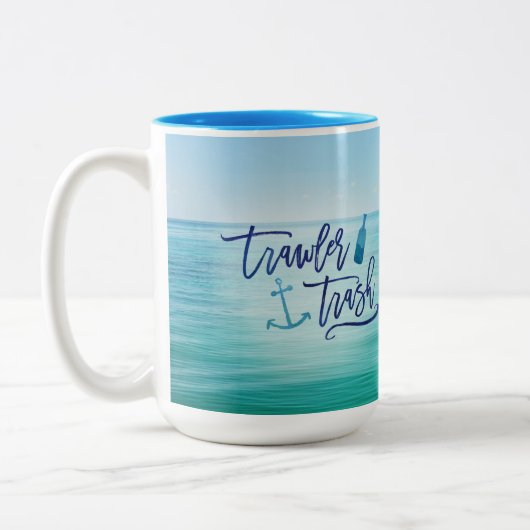 Trawler Trash - (Dit kan rum zijn) Tweekleurige Koffiemok (Links)