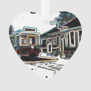 TRC Neon trcar à stn Heart Acrylique Ornement