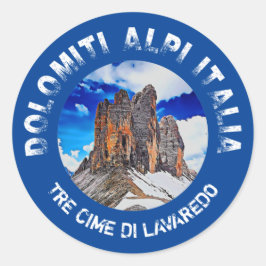 Tre Cime di Lavaredo. Dolomiti. Italia. Ronde Sticker