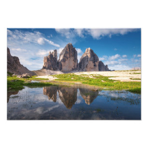 Tre Cime di Lavaredo/Drei Zinnen Dolomiet berg Foto Afdruk