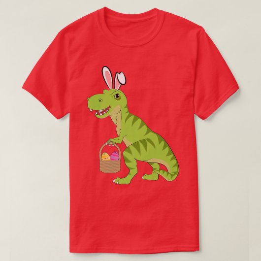 TRe Dinosaur Paasbunny Boys, Girls en Volwassenen T-shirt (Design voorkant)