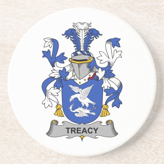 Treacy Family Crest Zandsteen Onderzetter (Voorkant)