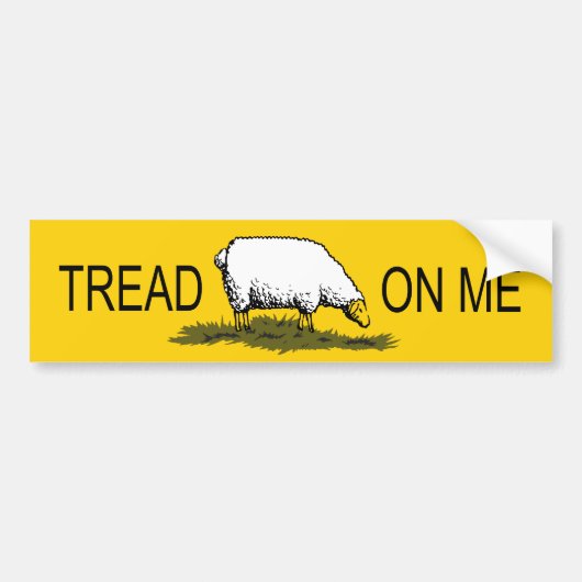 "Tread on me" schapenbumper sticker (Voorkant)