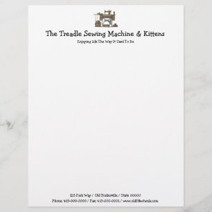 Treadle Sewing Machine & Kittens Gepersonaliseerd Briefhoofd