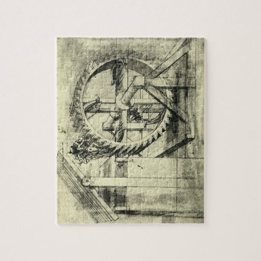 Treadmill Powered Crossbow door Leonardo da Vinci Legpuzzel (Verticaal)