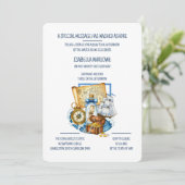 Treasure Chest Map Boat Birthday Invitation (Debout devant)