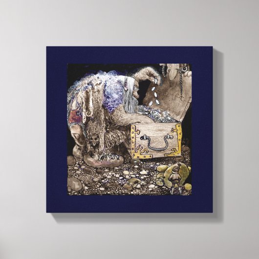 Treasure Chest Troll Canvas Afdruk (Voorkant)