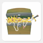 Treasure Chest Vierkante Sticker (Voorkant)