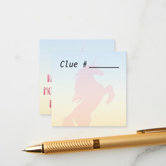 Treasure Hunt Clue Cartes pour la fête des mères (Devant/Arrière en situation)
