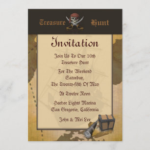 Treasure Hunt Invitation Kaart