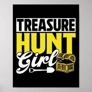 Treasure Hunt Meisje Jager Schatten Jacht Schatten Poster