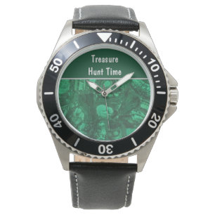 Treasure Hunt Time Green Rock Collector Rockhound Horloge