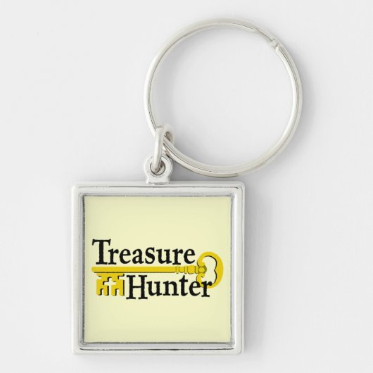 Treasure Hunter met gouden sleutel Sleutelhanger (Voorkant)