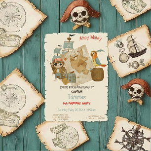 Treasure Hunters Pirate Verjaardag Kaart