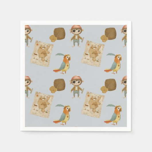 Treasure Hunters Pirate Verjaardag Servet (Voorkant)