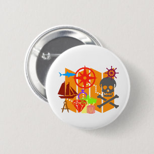 Treasure Hunting Collage Ronde Button 5,7 Cm
