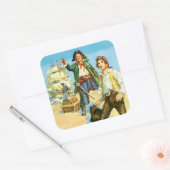 Treasure Island 1 Vierkante Sticker (Envelop)