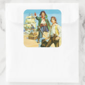 Treasure Island 1 Vierkante Sticker (Tas)