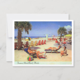 Treasure Island Beach FL 1970s Vintage Geïnspireer Briefkaart