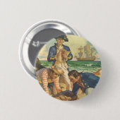 Treasure Island,  Fairy Tale Pirates Ronde Button 5,7 Cm (Voorkant /achterkant)