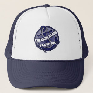 Treasure Island Florida anchor zwirl trucker hat Pet
