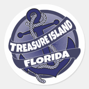 Treasure Island Florida ankerstickers Ronde Sticker