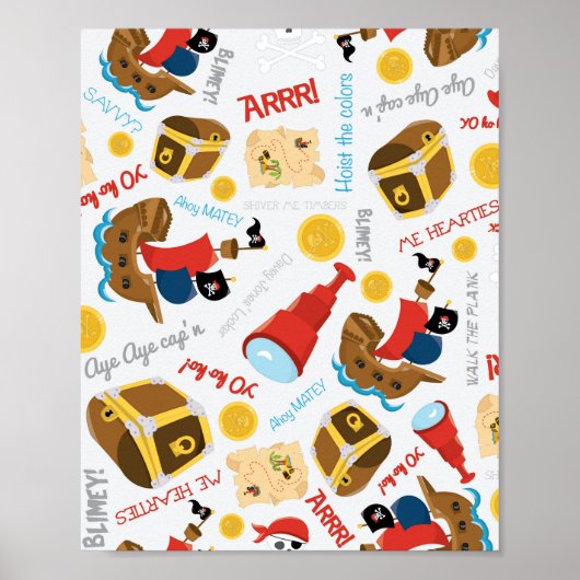 Treasure Island Party Pirate Poster (Voorkant)