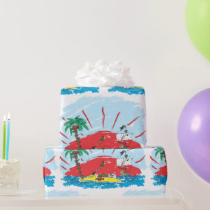 Treasure Island Pirate Ship Wrapping Paper - Cadea Cadeaupapier