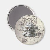 Treasure Island Skull & Bones Pirate Frigo Magnet (Recto/Verso)