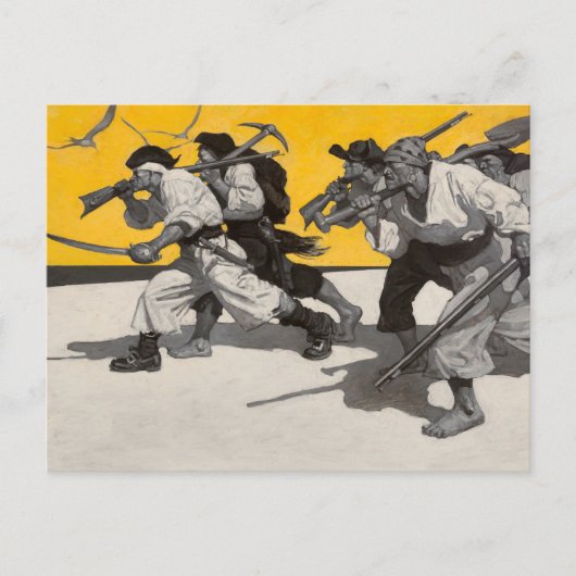 Treasure Island van Newell Convers Wyeth Briefkaart (Voorkant)