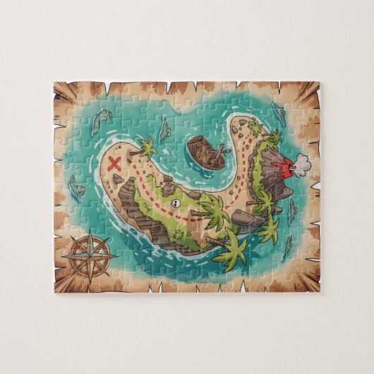 Treasure Map Adventure Puzzle Legpuzzel (Horizontaal)