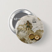 Treasure Map-Button Ronde Button 5,7 Cm (Voorkant /achterkant)