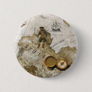 Treasure Map-Button Ronde Button 5,7 Cm