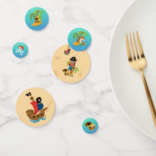Treasure Map Cute Girl Pirate Birthday Party Confetti (Groep)