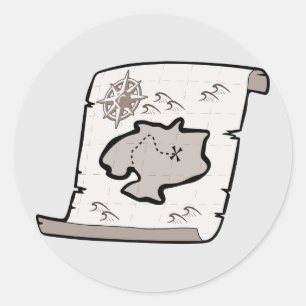 Treasure Map Round Sticker