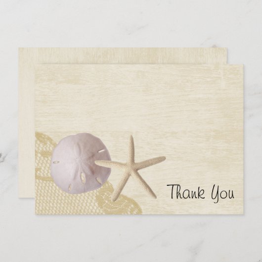 Treasured Beach Flat Kaart Dank u (Voorkant / Achterkant)