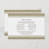 Treasured Hearts Burlap Look Routebeschrijving Inv Informatiekaartje (Voorkant / Achterkant)