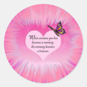 Treasured Memories Butterfly Gedicht Ronde Sticker