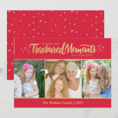 Treasured Moments Holiday Photo Card Feestdagenkaart (Voorkant / Achterkant)