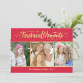 Treasured Moments Holiday Photo Card Feestdagenkaart (Staand voorkant)