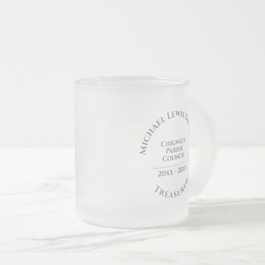 Treasurer Frosted Glass Coffee Mok (Voorkant rechts)