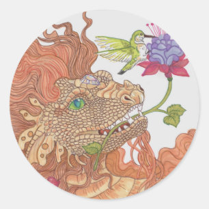 Treasures Dragon van natuur Ronde Sticker