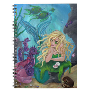 "Treasures" mermaid seahorse NOTEBOOK Notitieboek