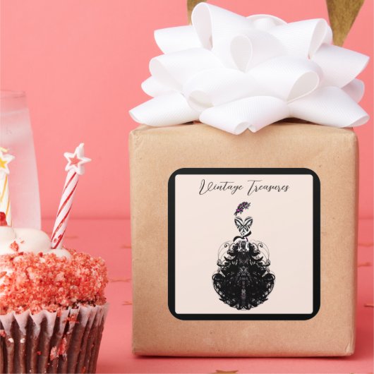  Treasures Mode Party Diva Vierkante Sticker (Feest)