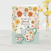 Treat Yourself Tea Time Encouragement Card Kaart (Gele Bloem)