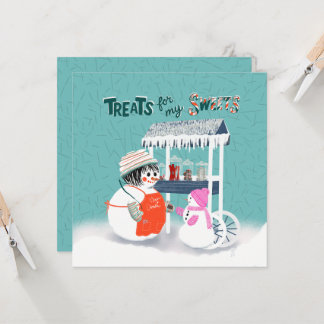 Treats For My Sweets Snowwoman Holiday Card Kaart