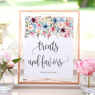 Treats + Gunsten Waterverf Bloem Bloei Poster